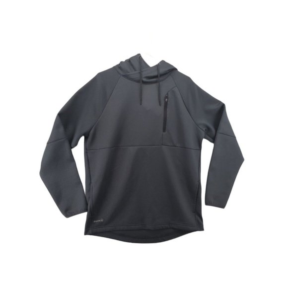 RUSSELL Sweatshirt Men's Long Sleeve Hooded High Neck Pullover Drawstring Gray M - Picture 1 of 10